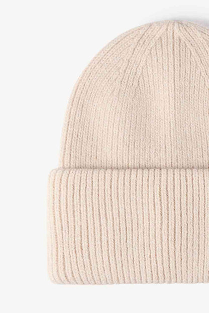 M Rib-Knit Cuff Beanie