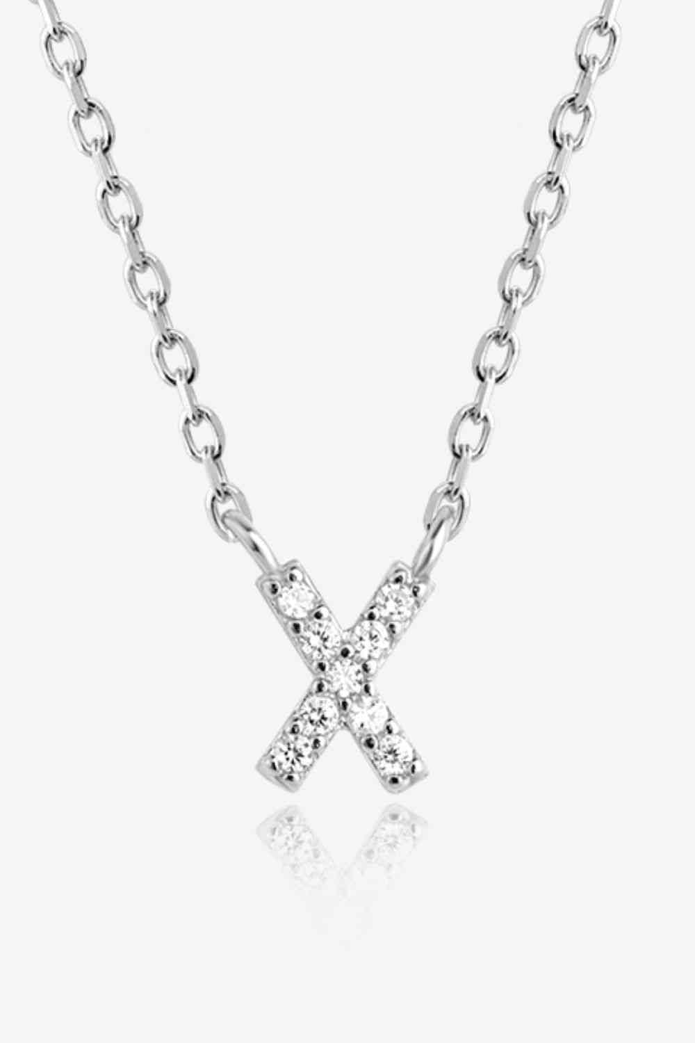 Collier en argent sterling 925 avec zircon V à Z