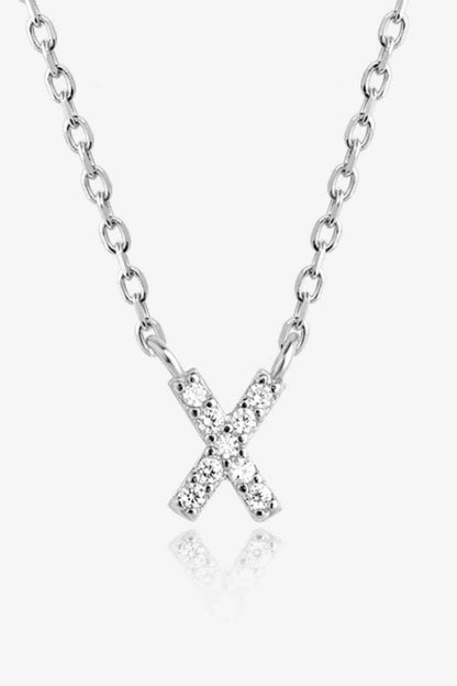 Collier en argent sterling 925 avec zircon V à Z