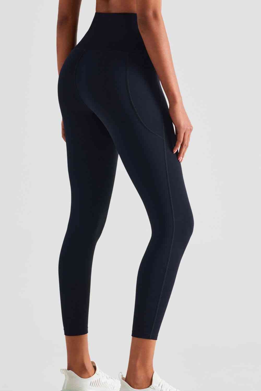 Leggings deportivos de cintura ancha con bolsillos