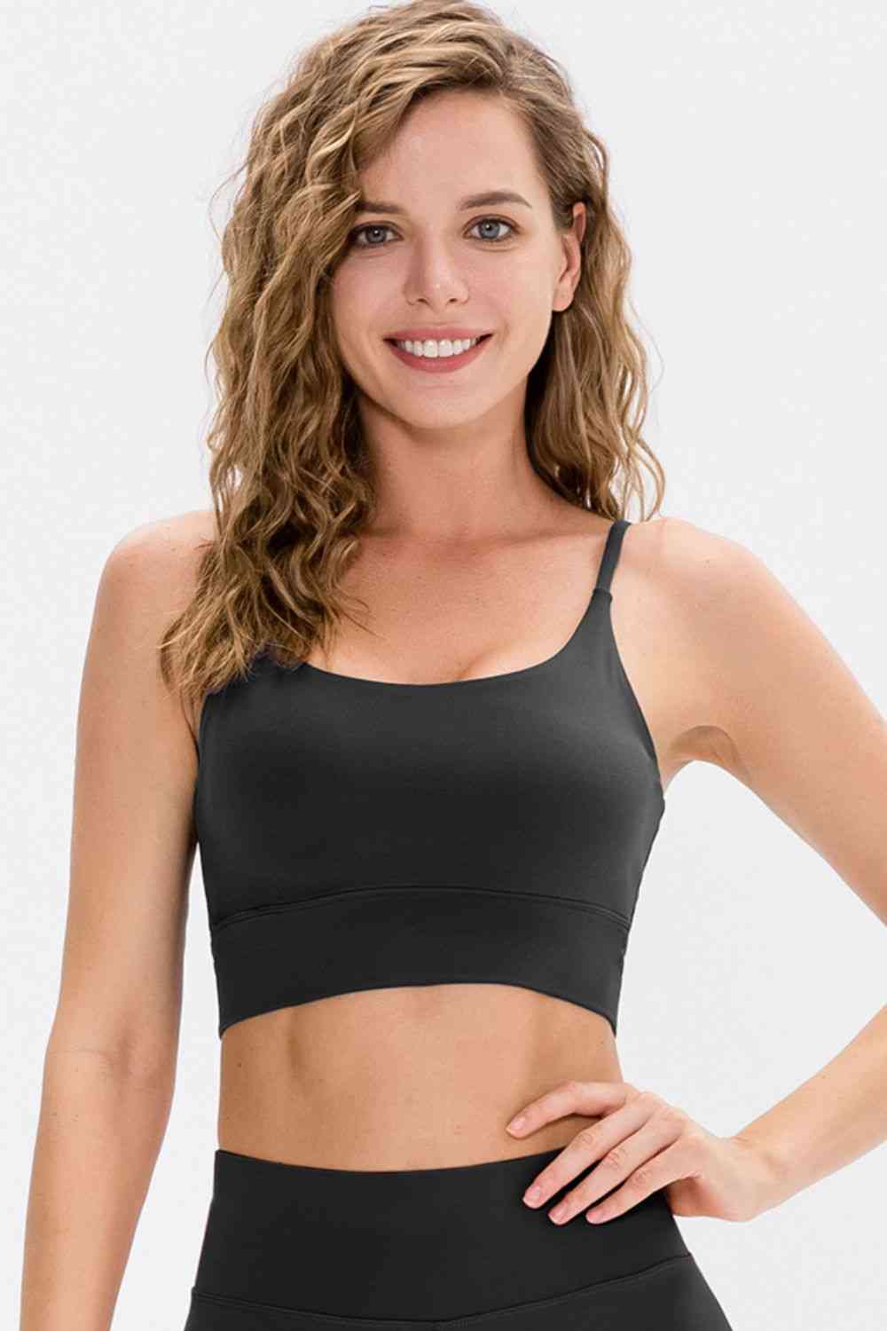 Soutien-gorge actif long à encolure dégagée