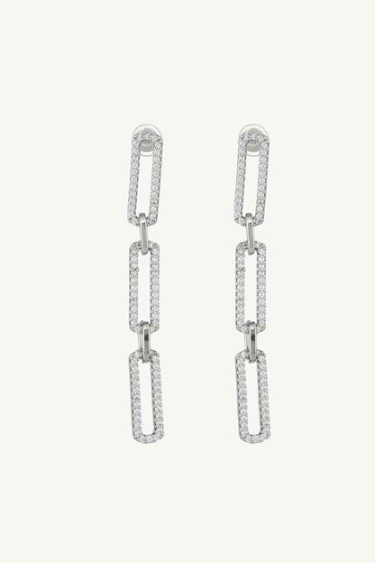 Boucles d'oreilles pendantes à grosse chaîne en strass