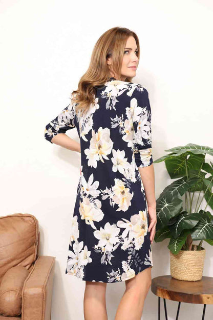 Vestido camisero con estampado de flores de tamaño completo de Sew In Love