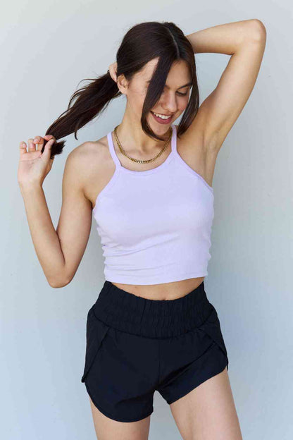 Camiseta sin mangas de canalé con tirantes cortos de modal suave Everyday Staple de Ninexis en lavanda