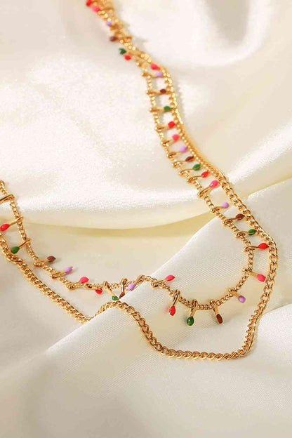 18K Gold-Plated Double-Layered Stainless Steel Necklace