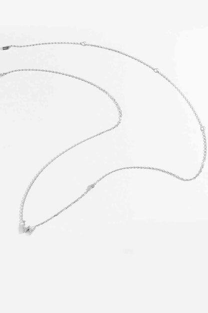 V To Z Zircon 925 Sterling Silver Necklace