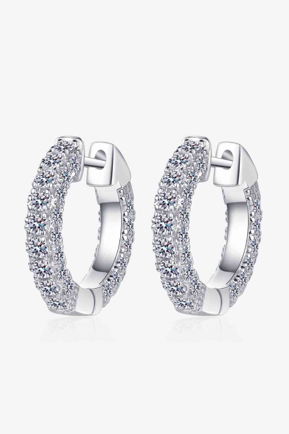 Boucles d'oreilles Huggie en argent sterling 925 et moissanite