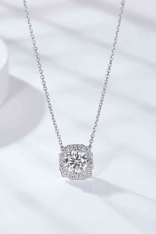 Collier chaîne pendentif en forme de fleur Moissanite 1 Carat