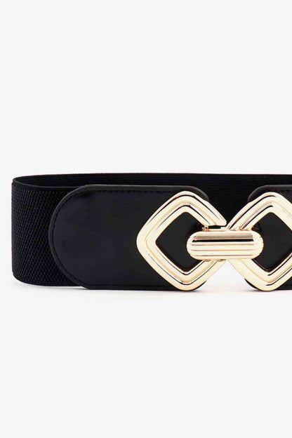 Ceinture large élastique à boucle géométrique