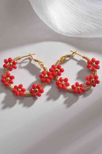 Pendientes de acero inoxidable con flores