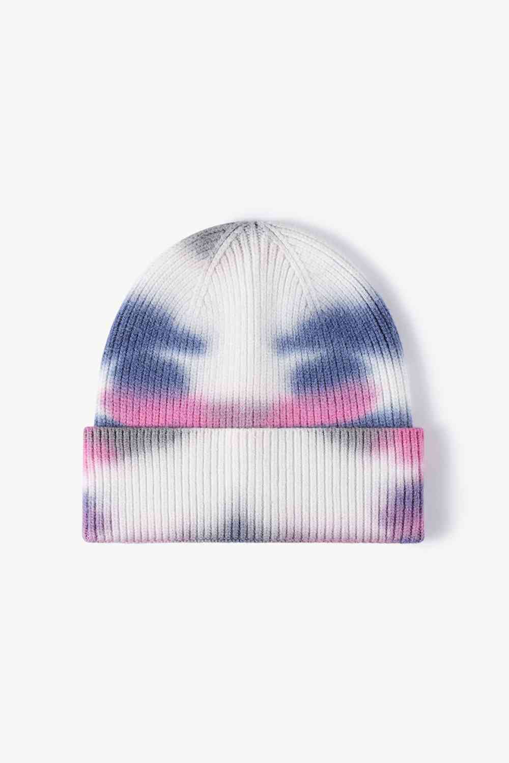 Bonnet en tricot à revers tie-dye