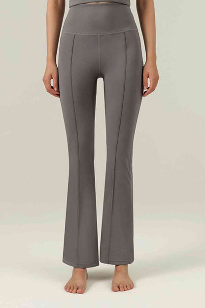 Pantalon évasé sport couture centrale