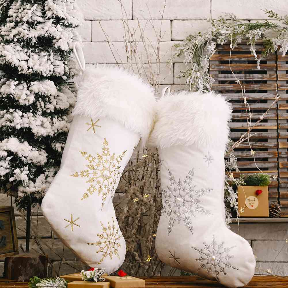 Chaussette de Noël flocon de neige