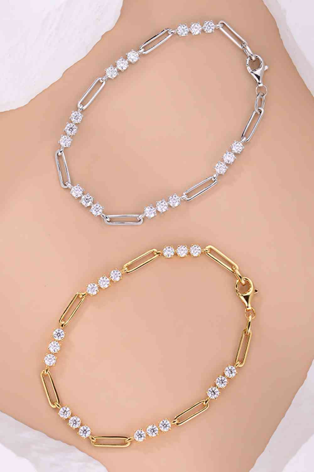 Pulsera de plata de ley 925 con moissanita de 1,8 quilates