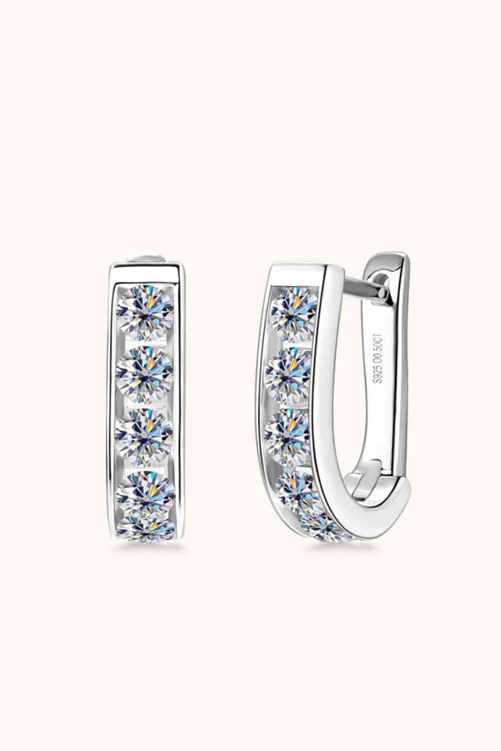 Boucles d'oreilles en argent sterling 925 moissanite 1 carat