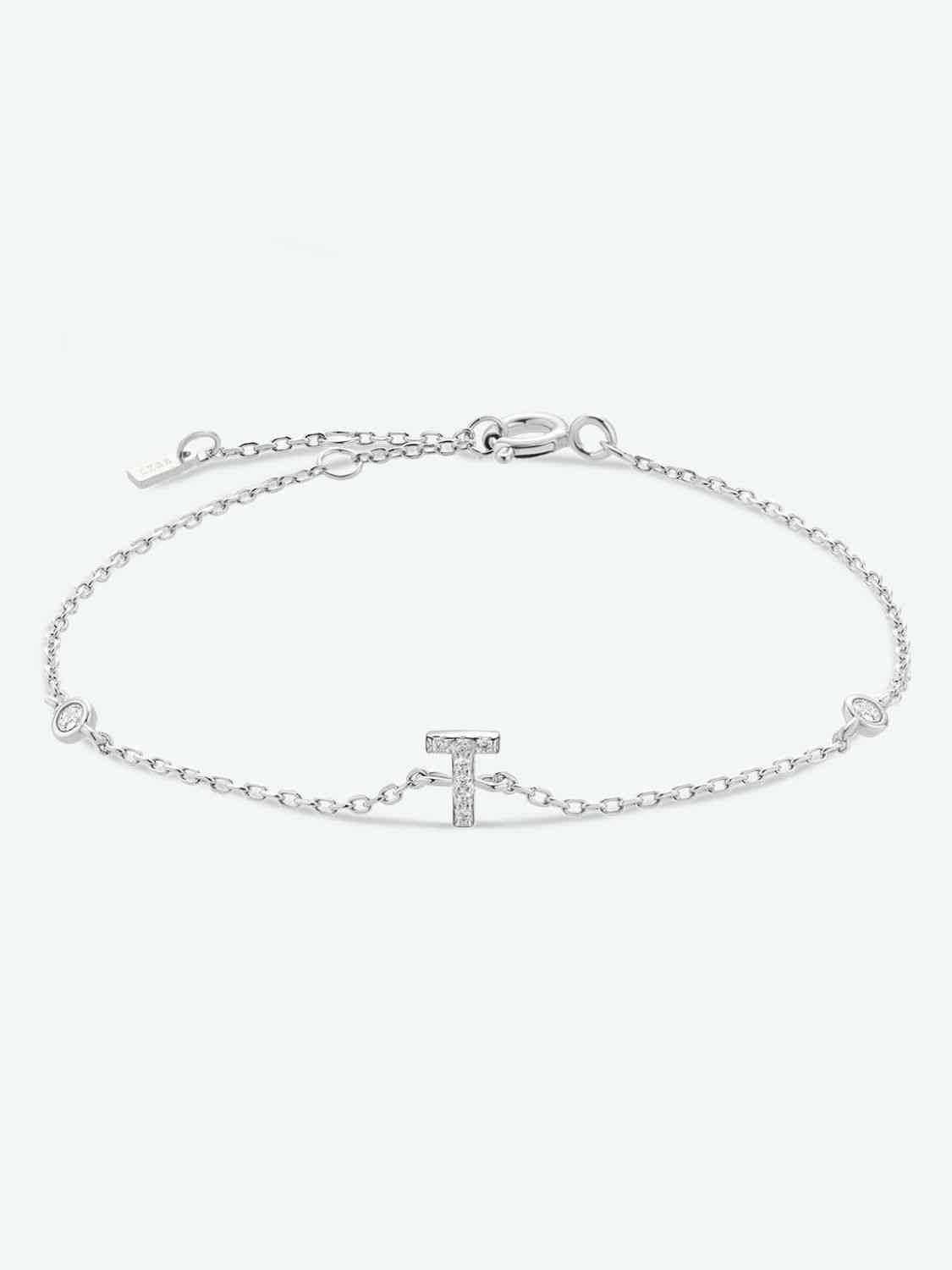 Pulsera de plata de ley 925 con circonitas de Q To U