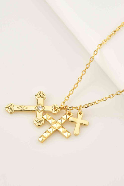 Collier avec pendentif croix en zircon incrusté en argent sterling 925