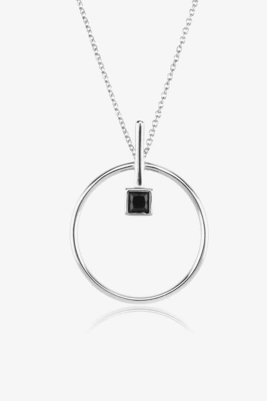 Black Zircon 925 Sterling Silver Necklace