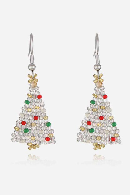 Boucles d'oreilles en forme d'arbre de Noël en perles