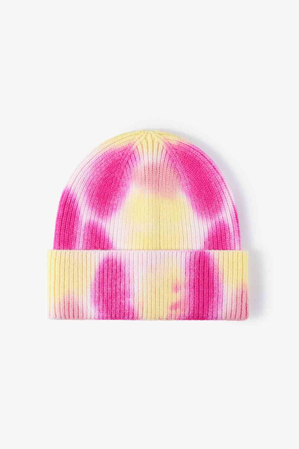 Bonnet en tricot à revers tie-dye