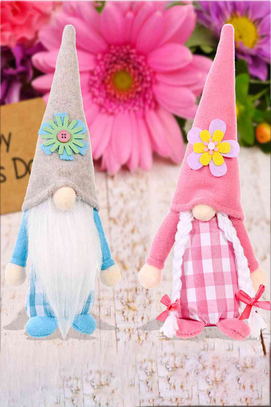 Paquete de 2 gnomos sin rostro con sombrero puntiagudo para el día de la madre