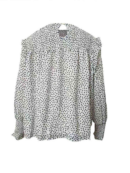 Round Neck Lantern Sleeve Blouse