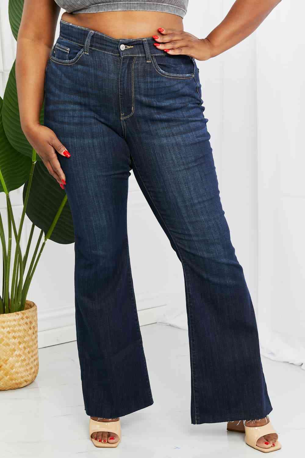 Judy Blue Tiffany Full Size High Rise Flare Jeans