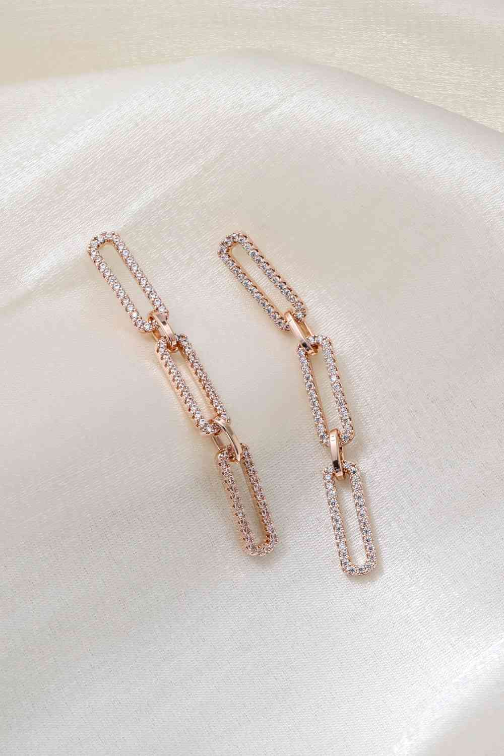 Boucles d'oreilles pendantes à grosse chaîne en strass