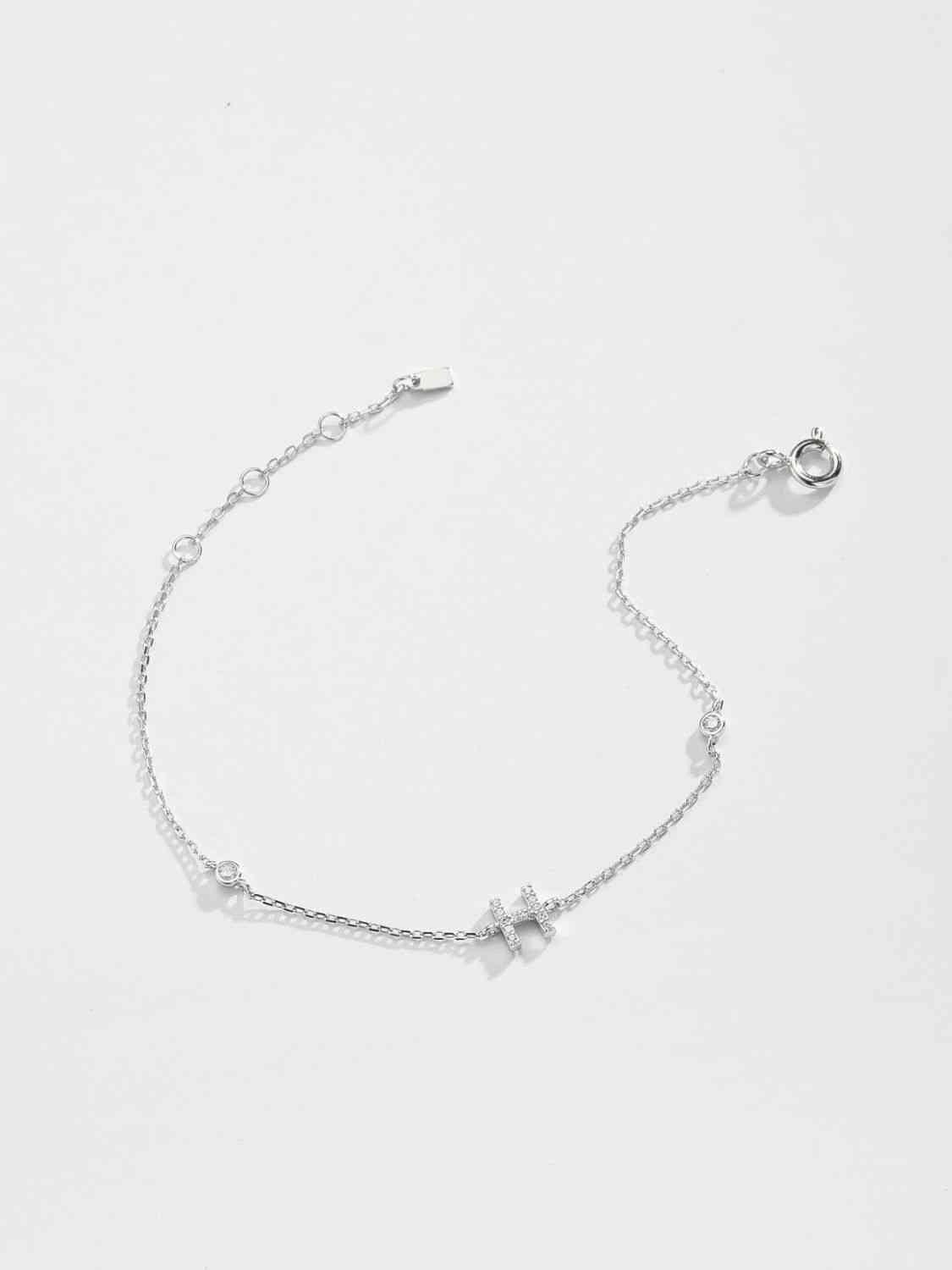 Pulsera de plata de ley 925 con circonitas G To K