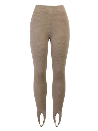 Legging côtelé taille moyenne