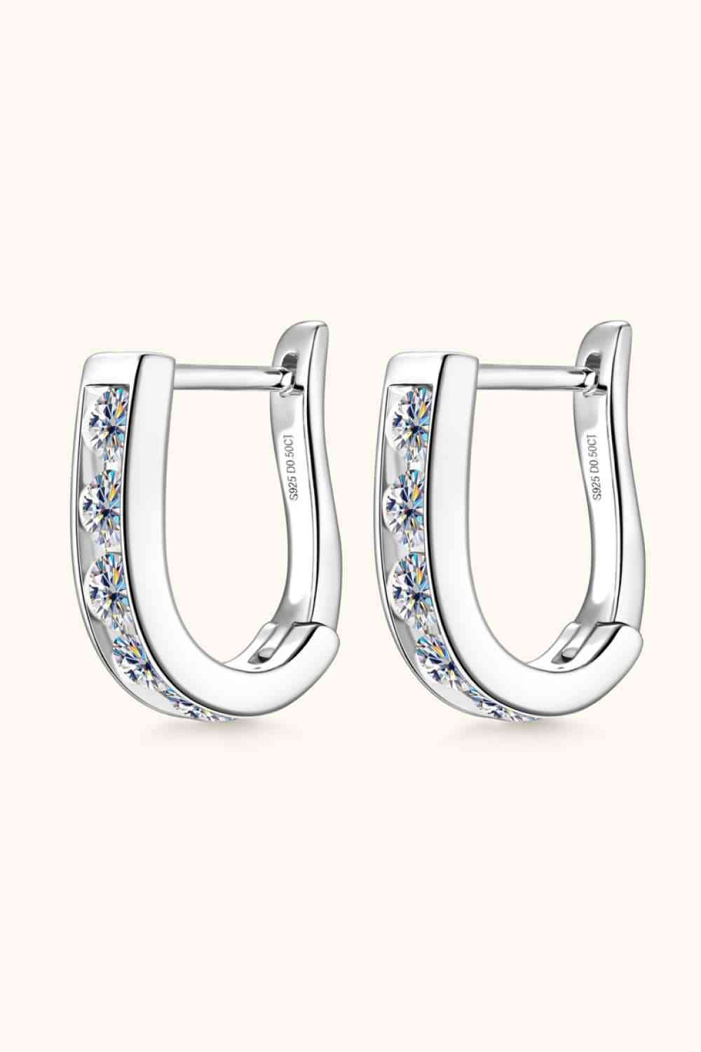 Boucles d'oreilles en argent sterling 925 moissanite 1 carat