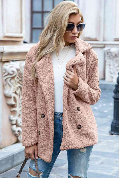 Manteau Sherpa à col à revers pleine taille