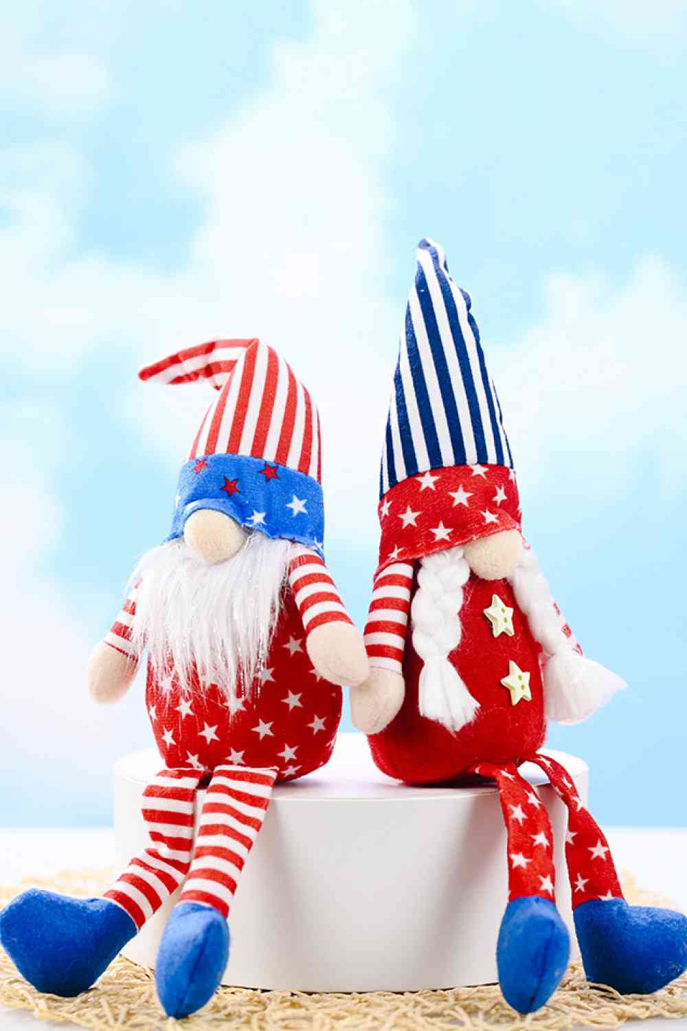 Gnomos decorativos con sombrero puntiagudo del Día de la Independencia de 2 piezas