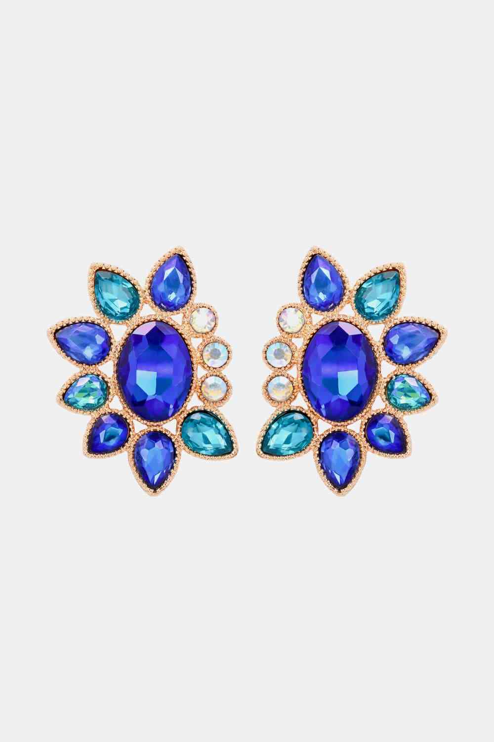 Boucles d'oreilles pendantes en pierre de verre de forme géométrique