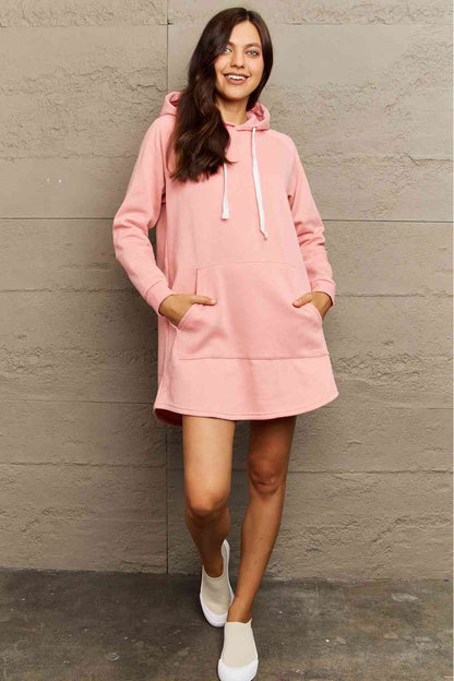 Ninexis Robe à capuche pleine taille avec poche avant et manches raglan