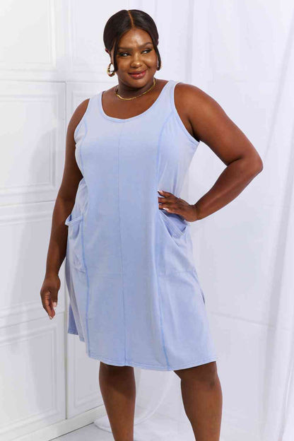 HEYSON Look Good, Feel Good Robe décontractée sans manches délavée pleine taille en pervenche