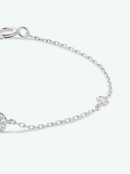 Bracelet en argent sterling 925 avec zircons Q To U