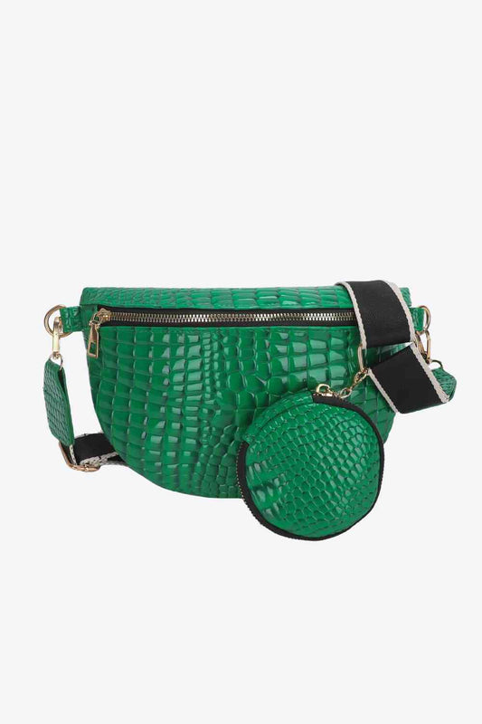 Bolso bandolera de cuero PU con bolso pequeño