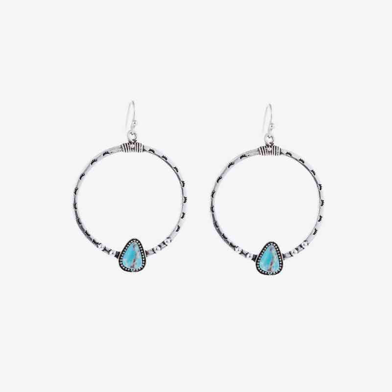 Boucles d'oreilles pendantes turquoise artificielles