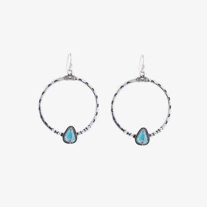 Boucles d'oreilles pendantes turquoise artificielles