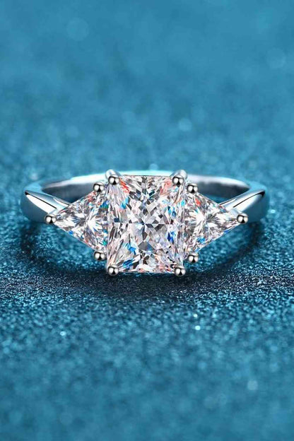 3 Carat Moissanite 925 Sterling Silver Rhodium-Plated Ring