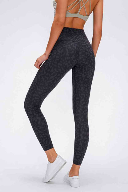 Leggings de sport à large bande sans couture à taille