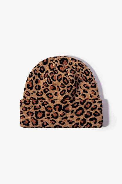 Gorro con puños y estampado de leopardo