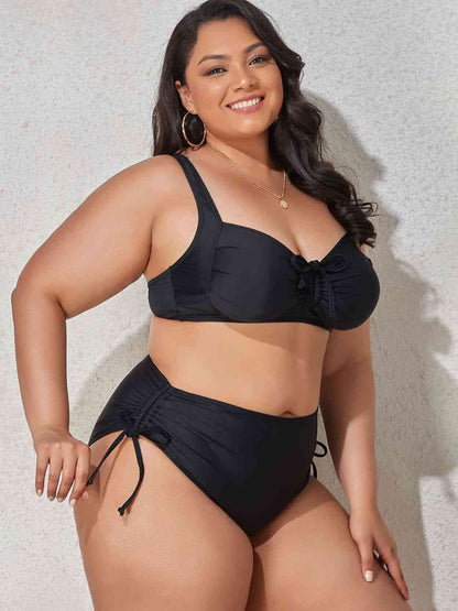 Ensemble de Bikini Imprimé à Cordon de Grande Taille