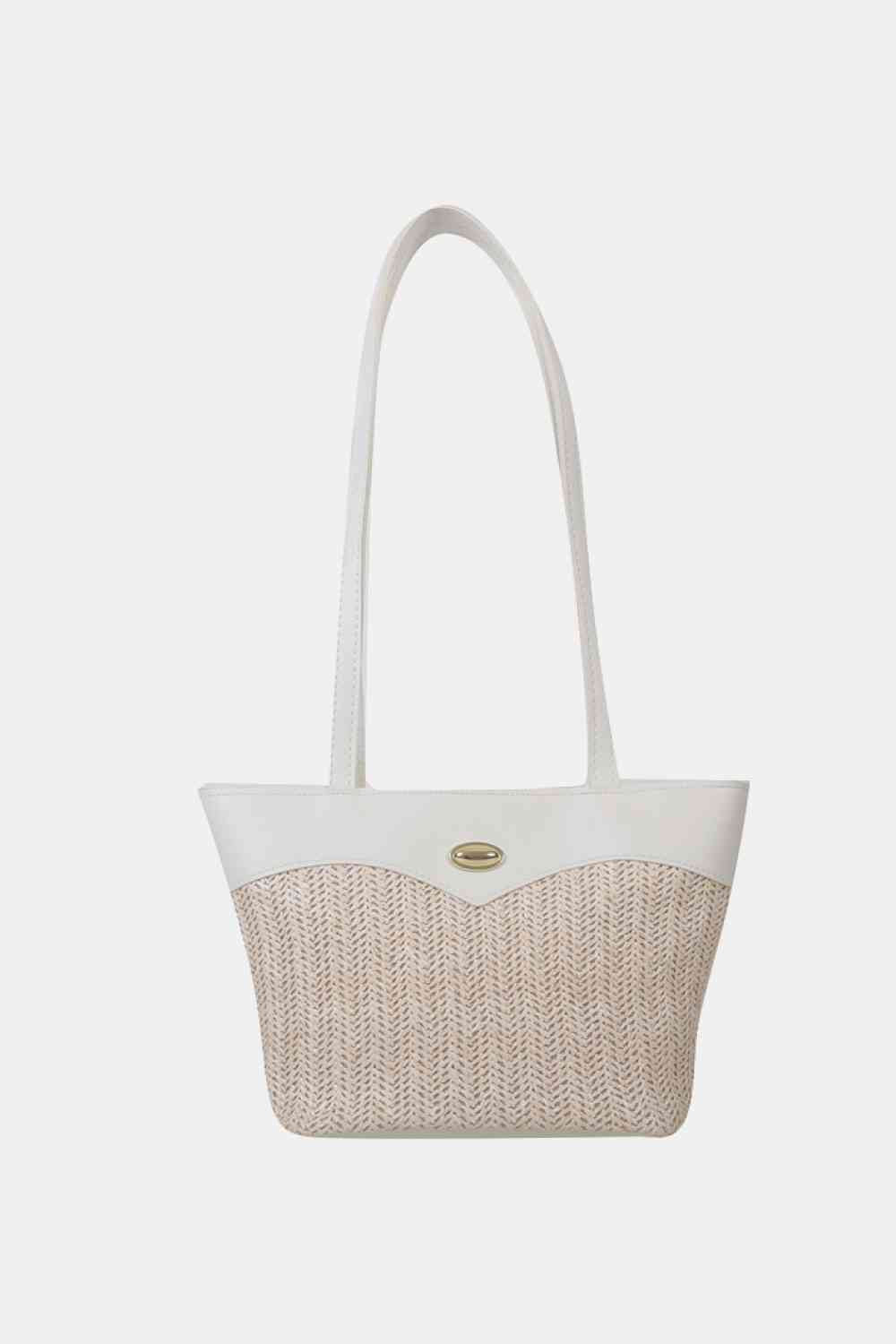 Sac fourre-tout en PU en paille bicolore