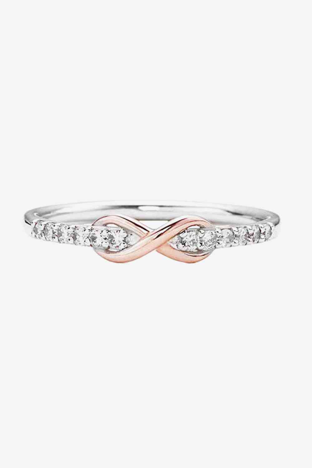 Bague en argent sterling 925 avec zircon contrasté