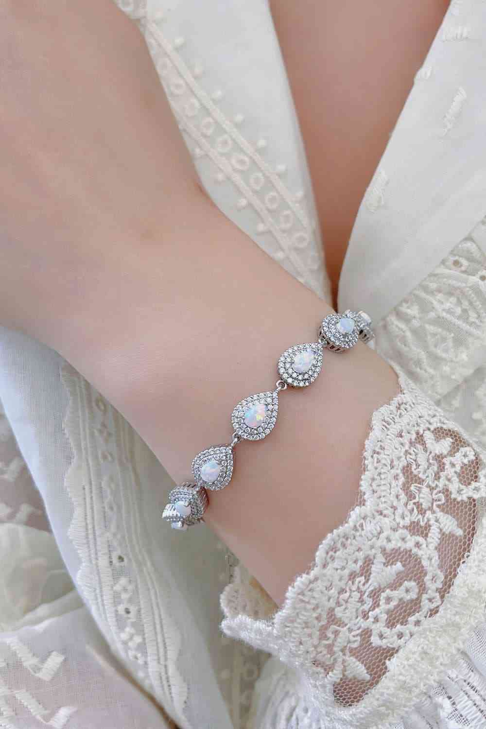 925 Sterling Silver Opal Bracelet