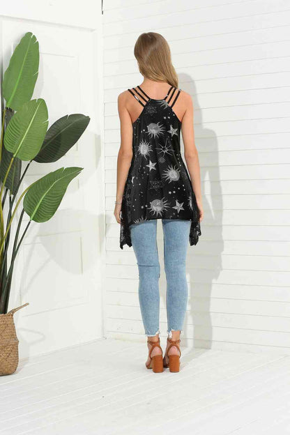 Printed Scoop Neck Strappy Tank