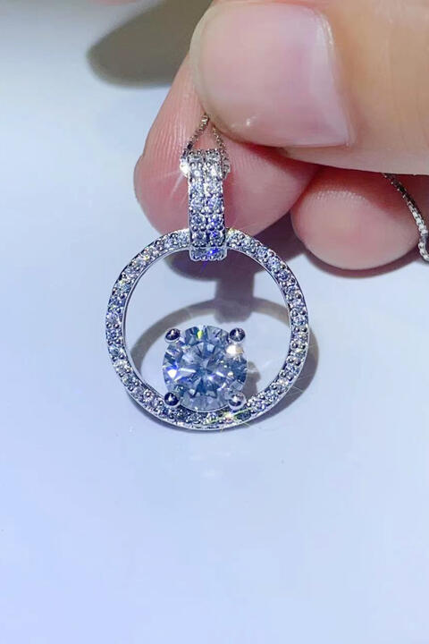 Collier en argent sterling 925 moissanite 1 carat