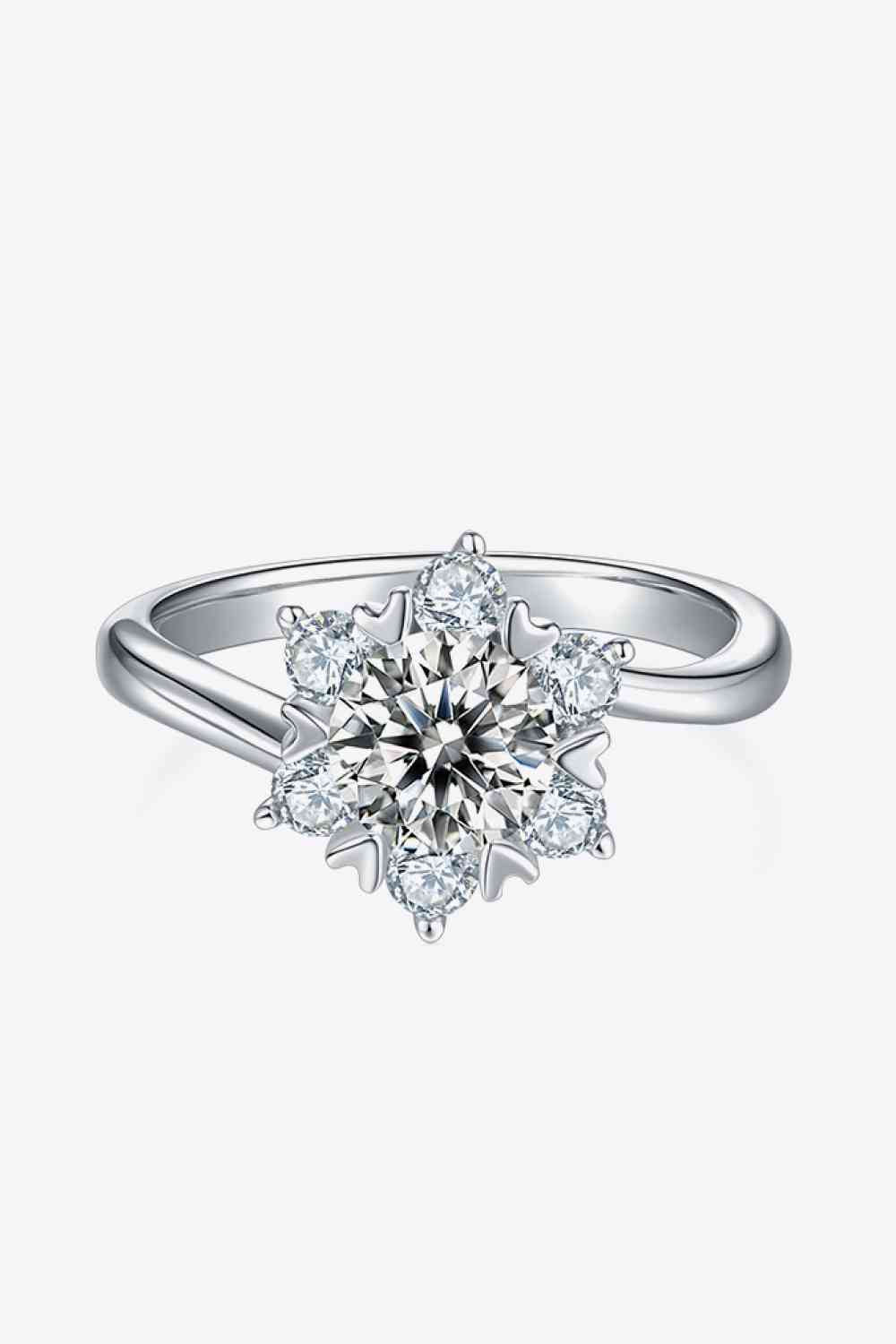 Bague en argent sterling 925 Moissanite adorée de 1 carat